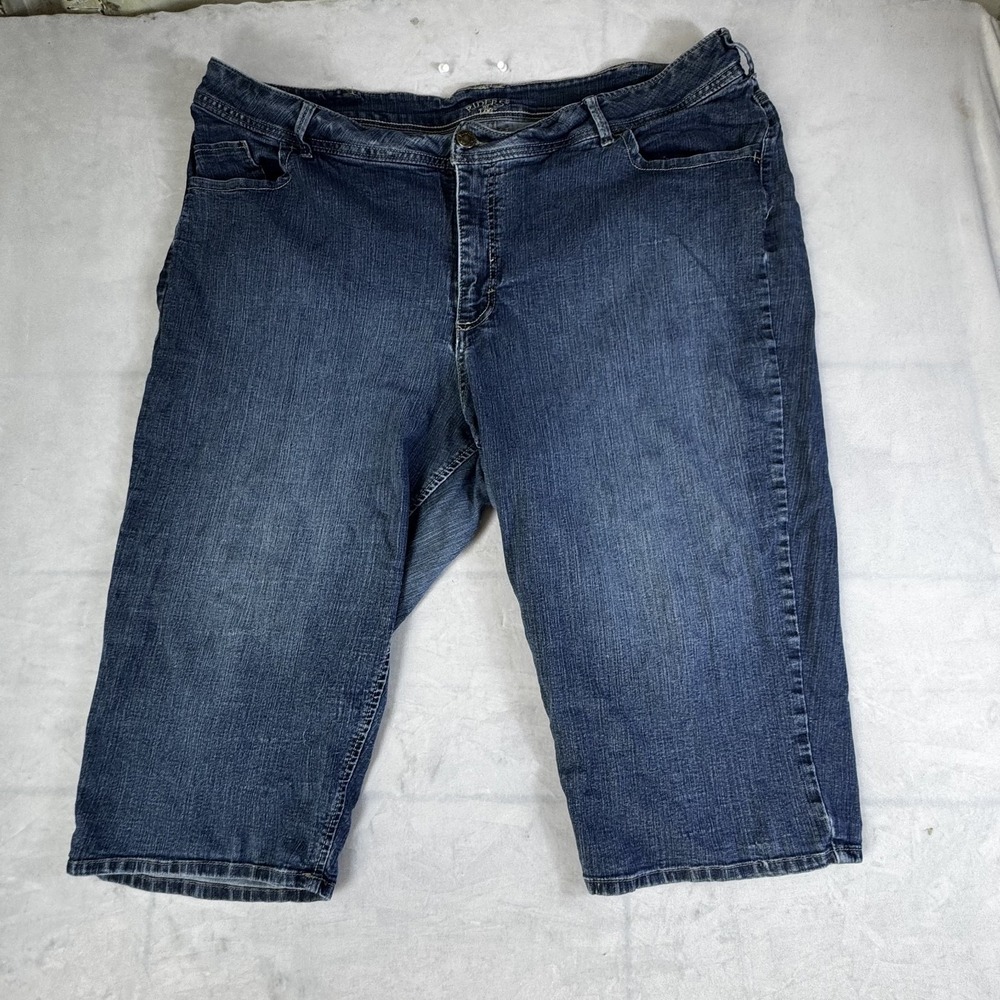 Riders By Lee Womens Capri Jeans Blue Denim Classic 5-Pockets Stretch Size 26W M